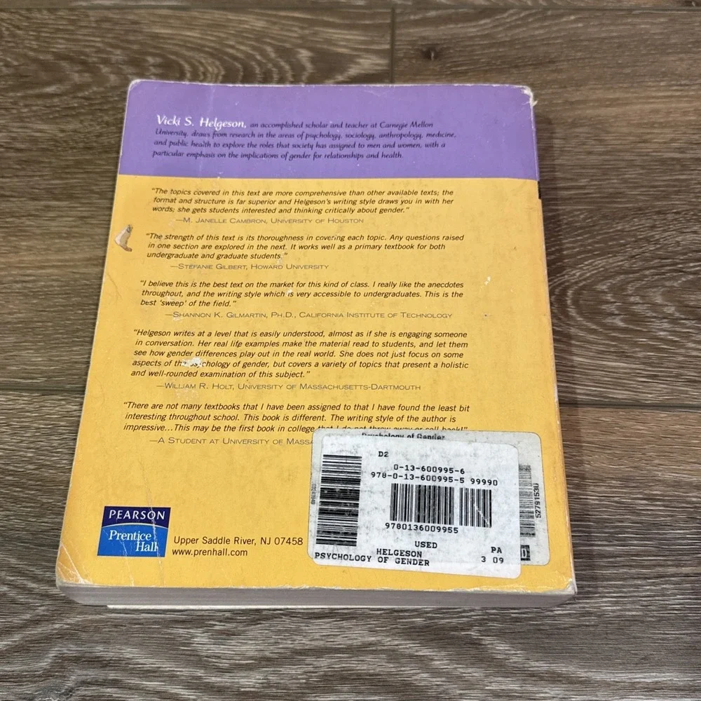 Psychology of Gender by Vicki S. Helgeson‎ (2008) College Textbook - Pearson